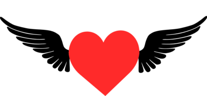 heart with wings free svg file clipart image
