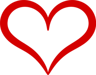 open heart outline clipart image - free svg file for members