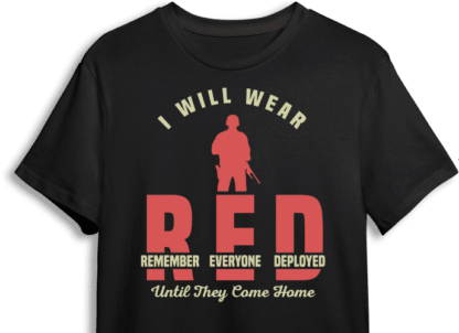 i will wear red, soldier mom wife free svg file image