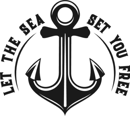 let the sea set you free, anchor, sailor free svg file image