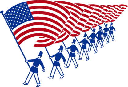 marching group of soldiers holding flags free svg file