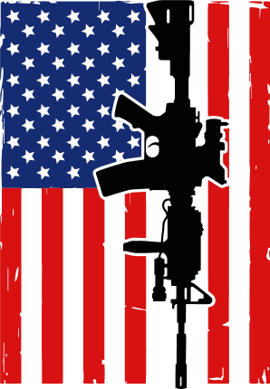 USA america flag and rifle, patriotic - free svg file for members