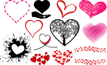 heart bundle free svg files and clipart images