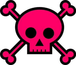 pink skull and crossed bones - free svg file for members