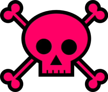pink skull and crossed bones - free svg file for members