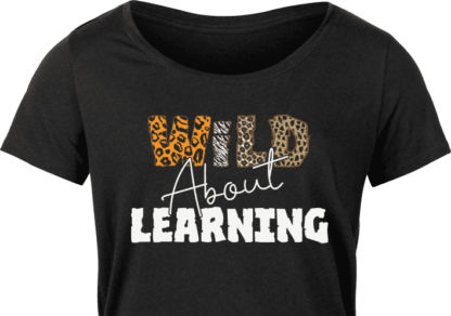 wild about learning, black girl shirt - free svg file for members