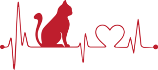 cat and heart wave, cat lover - free svg file for members
