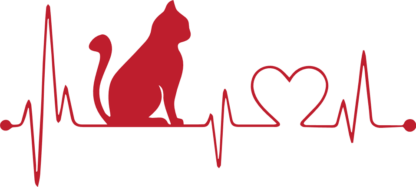 cat and heart wave, cat lover - free svg file for members