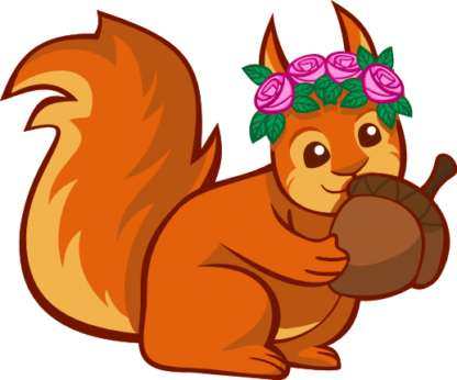 cute squirell holding acorn, free svg file clipart image