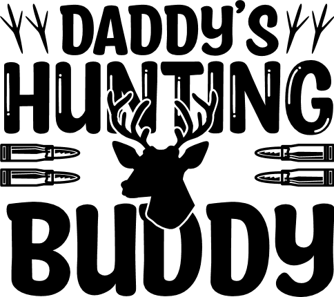 daddys little hunting buddy, baby onesie design free svg file - SVG Heart