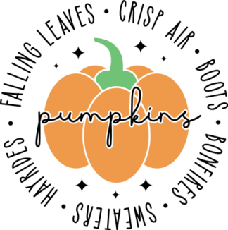 hello autumn, fall pumpkin with saying - free svg file for members