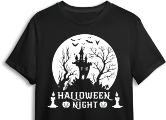 halloween night, haunted house and moon - free svg file for members