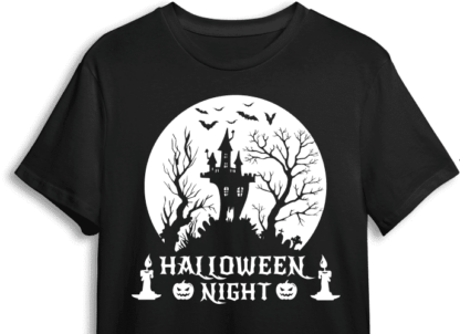 halloween night, haunted house and moon - free svg file for members