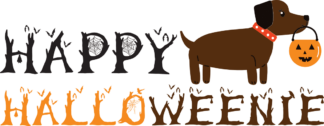happy halloweenie, funny dog halloween free svg file clipart image