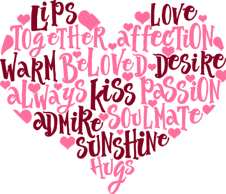 Heart shape made from love words, valentines day - free svg file for members