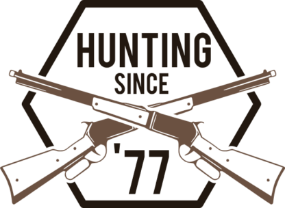 hunting since 77, crossed rifles free svg file image