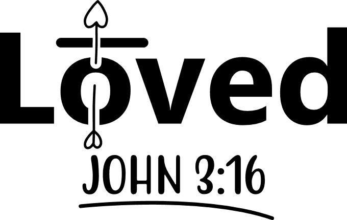 loved, john 3:16, religious - free svg file for members - SVG Heart