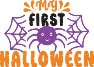my first halloween, baby onesie - free svg file for members