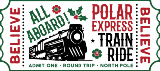 polar express train ride, christmas ticket - free svg file for members