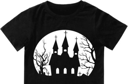 scary church and moon, halloween free svg file image