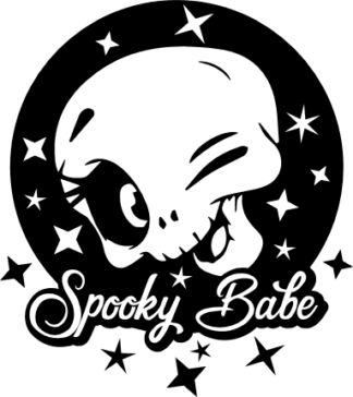 spooky babe skull, halloween - free svg file for members
