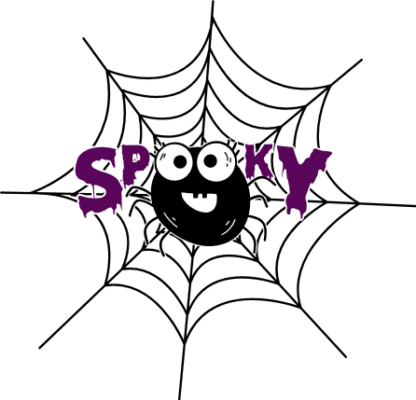 spooky spider on the web, halloween - free svg file for members