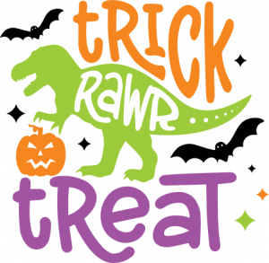 trick rawr treat, halloween dinosaur - free svg file for members