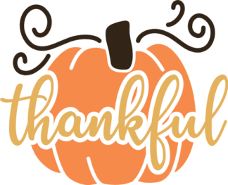 thankful sign on the pumpkin, thanksgiving day - free svg file for members