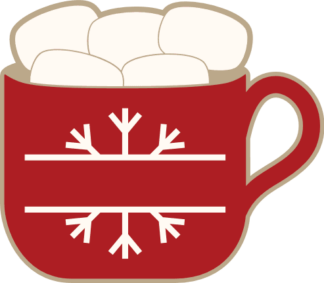 hot cocoa cup, monogram name frame, christmas - free svg file for members