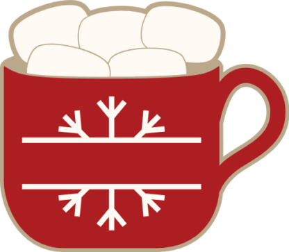 hot cocoa cup, monogram name frame, christmas - free svg file for members