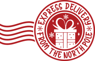 express delivery stamp, christmas - free svg file for members
