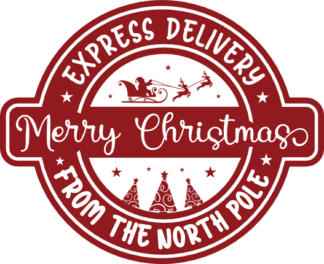 merry christmas, express delivery stamp - free svg file for members