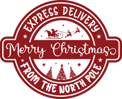 merry christmas, express delivery stamp - free svg file for members