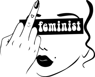 feminist, girl showing middle finger - free svg file for members