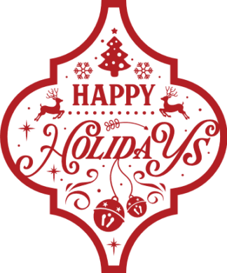 happy holidays, christmas ornament - free svg file for members