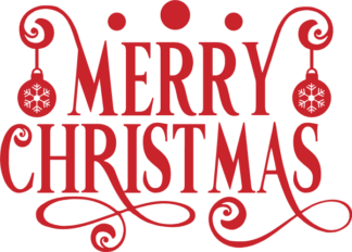 merry christmas sign with decorations - free svg file for members