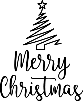 merry christmas sign and tree - free svg file for members