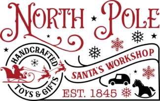north pole santas workshop, handcrafted toys and gifts, christmas - free svg file for members