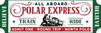 polar express, train ride, christmas train ticket - free svg file for members