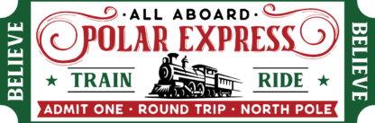 polar express, train ride, christmas train ticket - free svg file for members