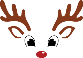 cute reindeer face, christmas - free svg file for members