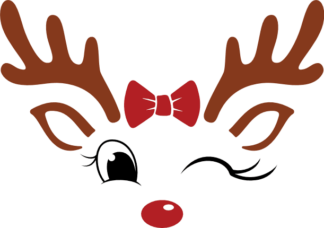eye blinking cute reindeer, christmas - free svg file for members