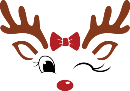eye blinking cute reindeer, christmas - free svg file for members