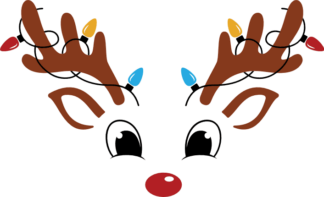cute christmas reindeer with lights - free svg file for members