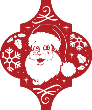 santa claus, christmas ornament decoration - free svg file for members