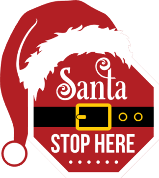 santa stop here, road sign, christmas - free svg file for members