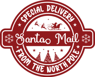 santas mail, special delivery from the north pole, christmas - free svg file for members