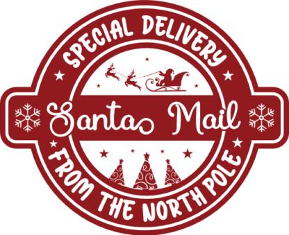 santas mail, special delivery from the north pole, christmas - free svg file for members