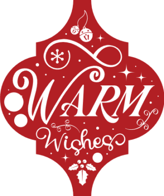 warm wishes, christmas ornament - free svg file for members