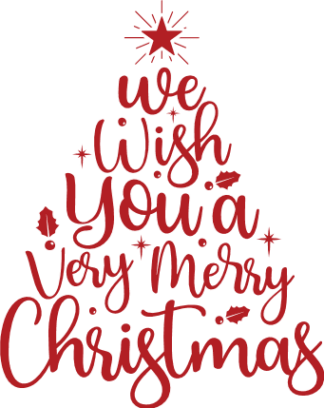 we wish you a very merry christmas, tree made of words - free svg file for members